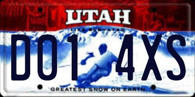 UT license plate D014XS