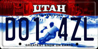 UT license plate D014ZL