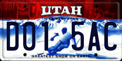 UT license plate D015AC