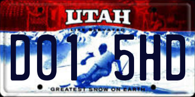 UT license plate D015HD