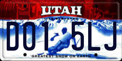 UT license plate D015LJ