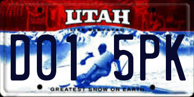 UT license plate D015PK