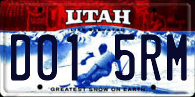 UT license plate D015RM