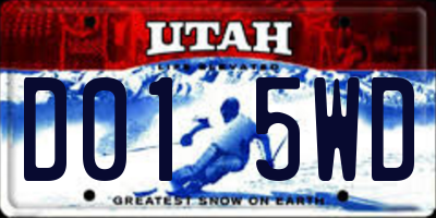 UT license plate D015WD