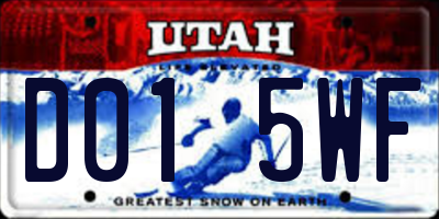 UT license plate D015WF