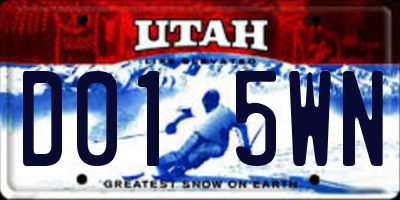 UT license plate D015WN