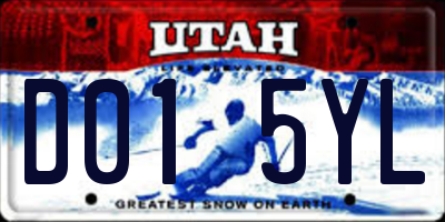 UT license plate D015YL