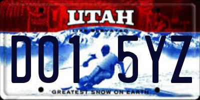 UT license plate D015YZ