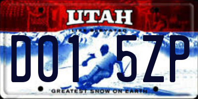 UT license plate D015ZP
