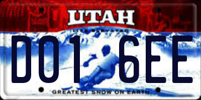 UT license plate D016EE
