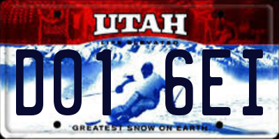 UT license plate D016EI