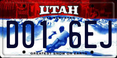 UT license plate D016EJ