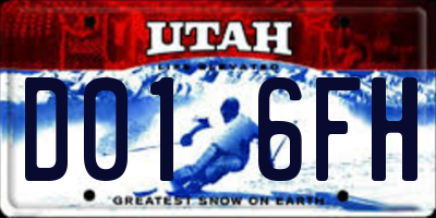 UT license plate D016FH