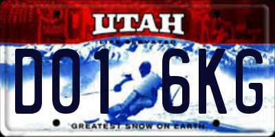 UT license plate D016KG