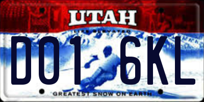 UT license plate D016KL