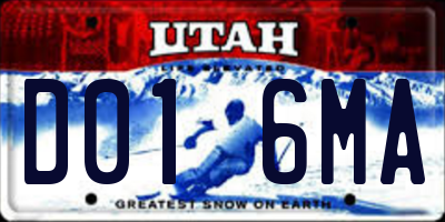 UT license plate D016MA