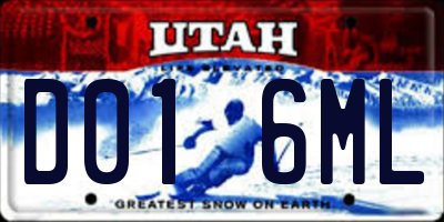 UT license plate D016ML
