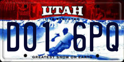 UT license plate D016PQ