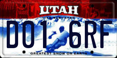 UT license plate D016RF