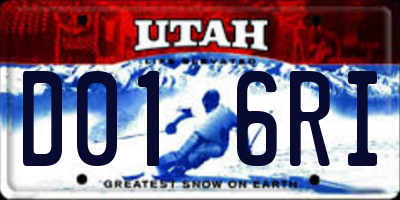 UT license plate D016RI