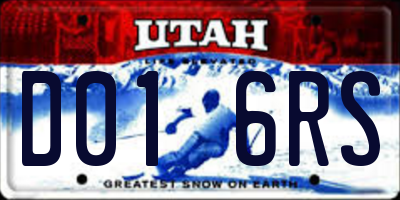 UT license plate D016RS
