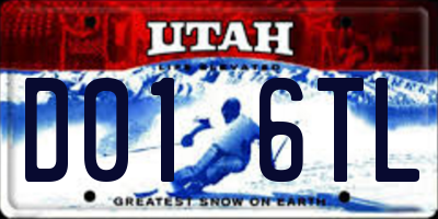 UT license plate D016TL