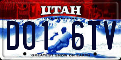 UT license plate D016TV