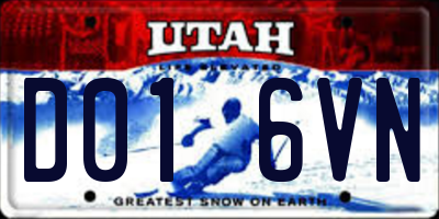 UT license plate D016VN