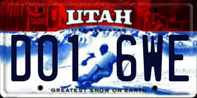 UT license plate D016WE