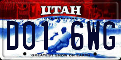 UT license plate D016WG