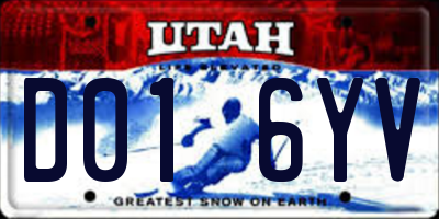 UT license plate D016YV