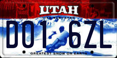 UT license plate D016ZL