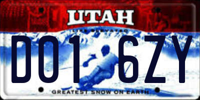 UT license plate D016ZY
