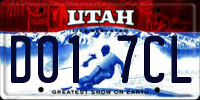 UT license plate D017CL