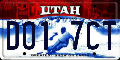 UT license plate D017CT