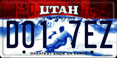 UT license plate D017EZ