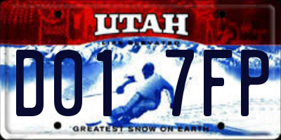 UT license plate D017FP