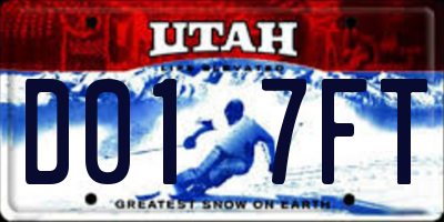 UT license plate D017FT