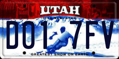 UT license plate D017FV