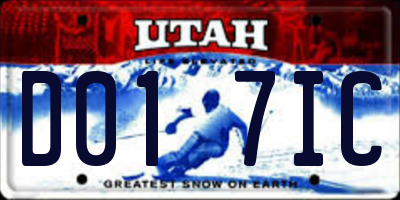 UT license plate D017IC