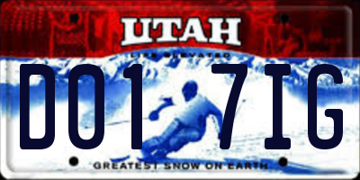 UT license plate D017IG