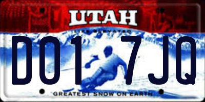 UT license plate D017JQ