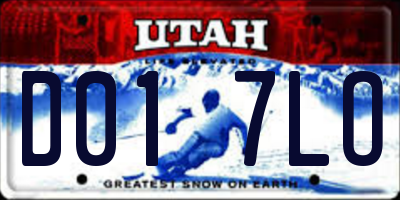 UT license plate D017LO