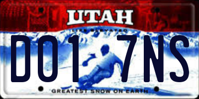 UT license plate D017NS