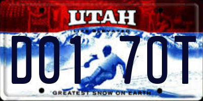 UT license plate D017OT