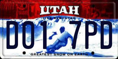 UT license plate D017PD