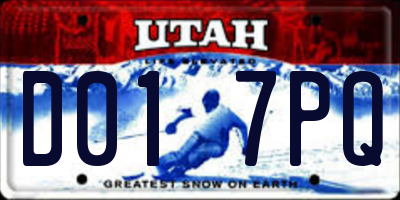 UT license plate D017PQ