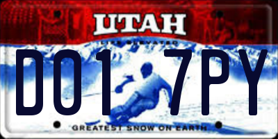 UT license plate D017PY