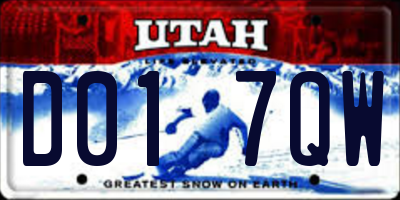 UT license plate D017QW
