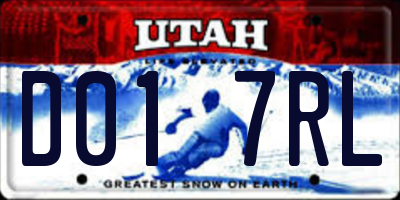 UT license plate D017RL